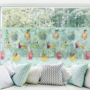 สติ๊กเกอร์ฝ้าติดกระจก ลายเจ้าหญิงสีเขียว Disney Princess 2 รุ่น DPG-33208กว้าง100ซม ยาวเมตรละ