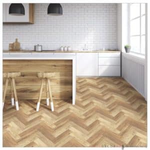 แผ่นปูพื้นลายไม้ก้างปลา Herringbone panel ลายไม้ปาเก้สีอ่อน RSF-22 หน้ากว้าง 100 ซม หนา 0.45 มม ยาวเมตรละ