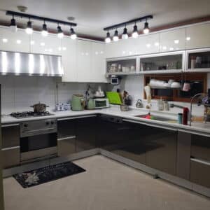 สติ๊กเกอร์สีชาโคลแฮร์ไลน์ติดตู้ครัว