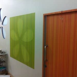 สติกเกอร์ลายเส้นสีส้มสีเขียว