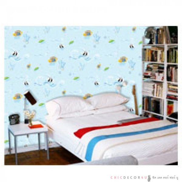 วอลไวนิลสติ๊กเกอร์ EWP-017 ท้องทะเลสีคราม กว้าง50ซม.เมตรละ