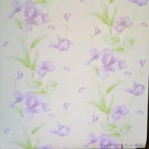 GP-11510 วอลเปเปอร์สติกเกอร์ ภาพวาดดอกไม้สีม่วงมีกลิตเตอร์ กว้าง100ซม.ยาวเมตรละ