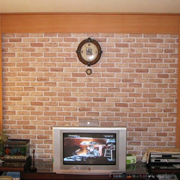 วอลไวนิลสติ๊กเกอร์อิฐน้ำตาล ไล่โทน STONE-101 กว้าง100ซม ยาวเมตรละ