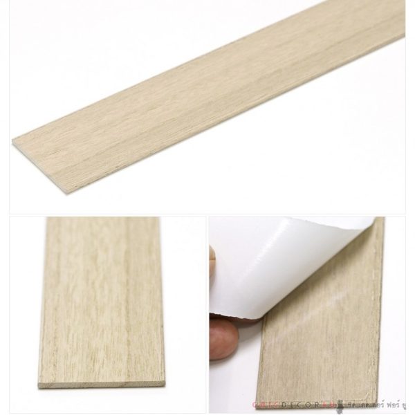 Wood Panel แผ่นไม้มีกาวสีเมเปิ้ล WP-001 ขนาดแผ่น60 ซม.x5 ซม.หนา 0.3 ซม. กล่องละ