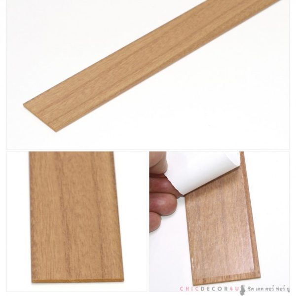 Wood Panel แผ่นไม้มีกาว สีบีช WP-002 ขนาดแผ่น60ซม.x5ซม กล่องละ