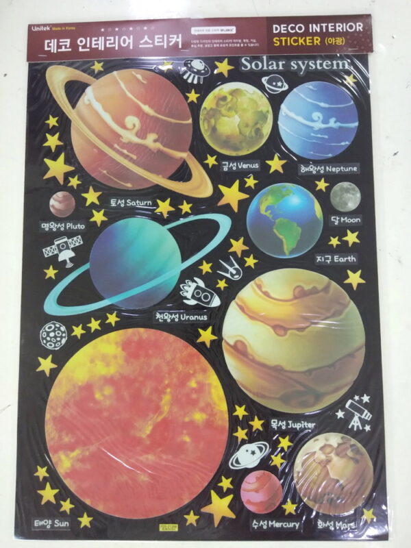 สติกเกอร์เรืองแสงดวงดาวในจักรวาล Space Solar System FDS-21208