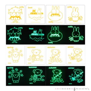 กันลื่นเรืองแสงชุด หมี 4 ฤดู 4 ชิ้น