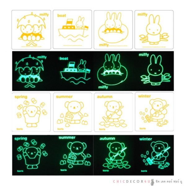 กันลื่นเรืองแสงชุด หมี 4 ฤดู 4 ชิ้น