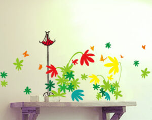 EC-027 สติ๊กเกอร์เล็ก โคมไฟพุ่มไม้ สูง 35 กว้าง 60 ซม.