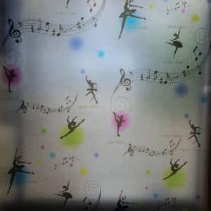 EW-027 สติ๊กเกอร์ฝ้าติดกระจกลายบัลเล่ย์ Jazz Music กว้าง 100ซม ยาวเมตรละ