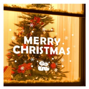 Merry Christmas GDT-823 (S) สติกเกอร์สโนว์แมนติดกระจก