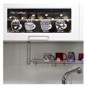 สติ๊กเกอร์ลายกาแฟ Mocha Latte สีขาว GDT-904W (S)