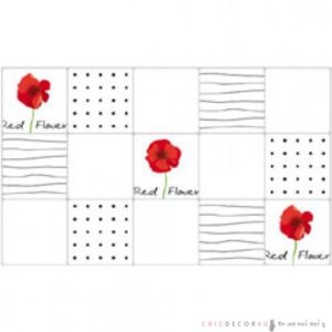 สติกเกอร์ติดครัวAL-04 เรด์ฟลาวเวอร์ 45x75 cm
