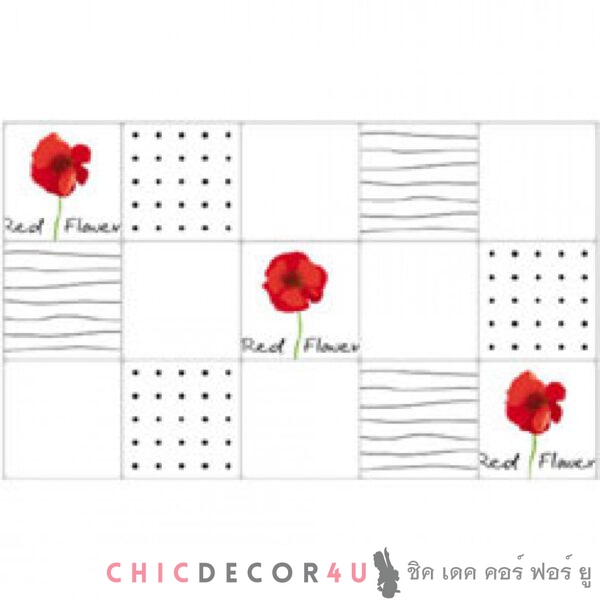 สติกเกอร์ติดครัวAL-04 เรด์ฟลาวเวอร์ 45x75 cm