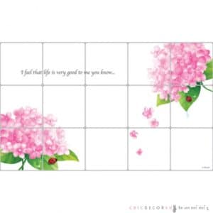 AL-15 สติกเกอร์กันน้ำมันกระเด็น ลายดอกเข็มสีชมพู