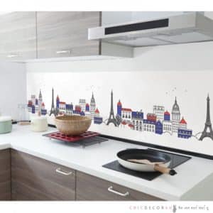 สติกเกอร์ฟรอยด์กันน้ำมันกระเด็น ลายเมือง AL-19 ขนาด 45 X 75 เซนติเมตร