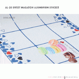 สติกเกอร์ฟรอยด์ ลายเบเกอรี่มาการอง Sweet Magaron AL-20 ขนาด 45 X 75 เซนติเมตร