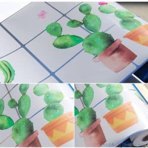 สติกเกอร์ฟรอยด์กันน้ำมันกระเด็น ลายตะบองเพชร Cactus AL-23 ขนาด 45 X 75 เซนติเมตร