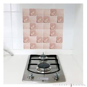 CSGT-16 สติ๊กเกอร์ติดกระเบื้อง ดอกไม้วินเทจ