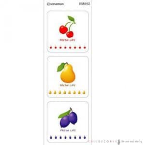 สติ๊กเกอร์ใส ESM-02 ผลไม้ 6 ชิ้น/ชุด