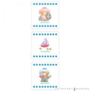 สติ๊กเกอร์ติดกระเบื้อง ESM-04 หมีน้อย 6 ชิ้น/ชุด