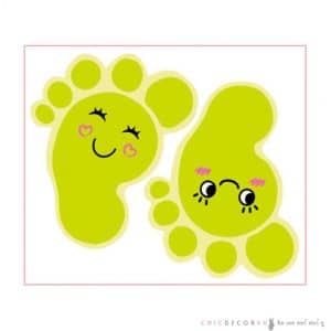 F-174 กันลื่นเรืองแสง ลายเท้าเบบี๋