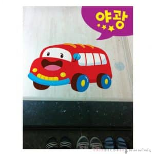 FDT-2254B พรมกันลื่นเรืองแสงรถบัสสีแดง