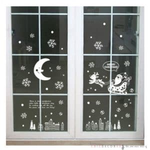 FDX-2101 สติกเกอร์คริสต์มาส Santa with star sky