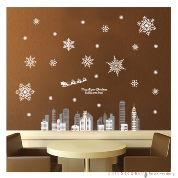 FDX-2104 สติกเกอร์คริสต์มาส Snow Flower Town