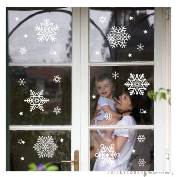 Snowflake Christmas Sticker GDT-865 (S) สติกเกอร์เกล็ดหิมะเรืองแสง#5