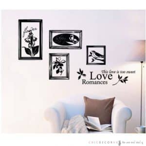 สติกเกอร์ไดคัทสีดำ GPS-1001 กรอบรูป Love Romance