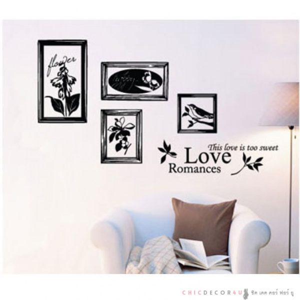 สติกเกอร์ไดคัทสีดำ GPS-1001 กรอบรูป Love Romance