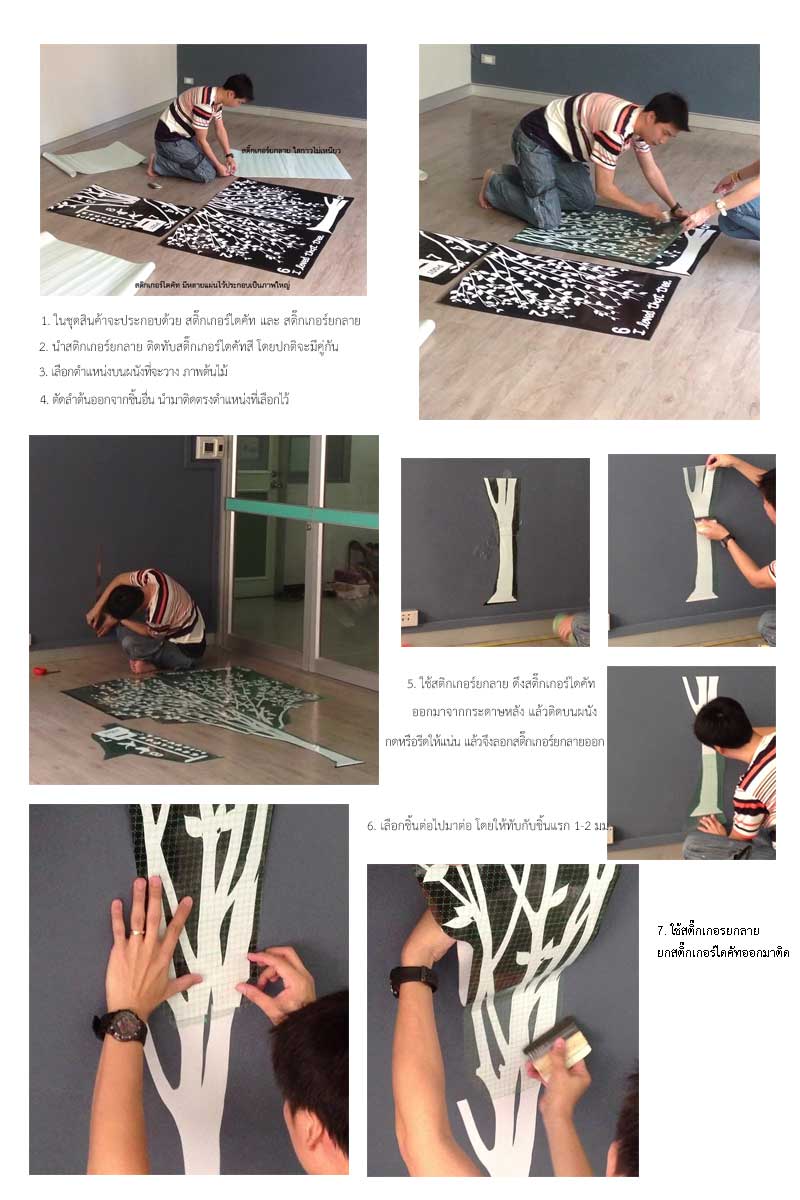 วิธีติดสติกเกอร์กราฟฟิค ต้นไม่ใหญ่