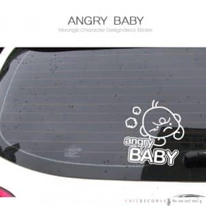 สติ๊กเกอร์ติดรถ LSC-052 Angry Baby in Car
