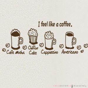 สติ๊กเกอร์กาแฟ LSF-032 I Feel Like Coffee 2 กาแฟ 2