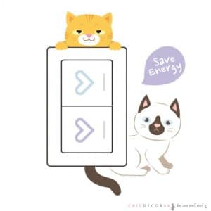 NC-14 สติกเกอร์ติดสวิชไฟเรืองแสง แมวน่ารัก