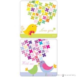 NS-17 สติ๊กเกอร์กันหัวใจดอกไม้