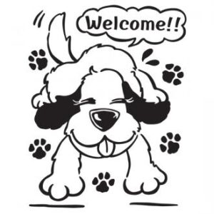 สติ๊กเกอร์ไดคัท SGWST-55 Welcome หมาร่าเริง