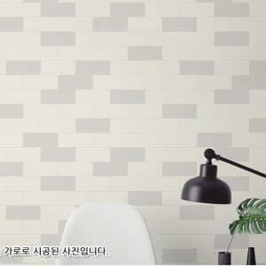 วอลไวนิลสติ๊กเกอร์กระเบื้องแนวนอนสีขาวเทา เส้นยาแนวขาว ผิวสัมผัสนูน HDC-20434 หน้ากว้าง 50 ซม ยาวเมตรละ