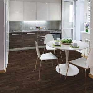 แผ่นปูพื้นลายไม้ปาเก้สีเข้ม RSF-25 Dark Walnut Panel หน้ากว้าง 100 ซม หนา 0.45 มม ยาวเมตรละ