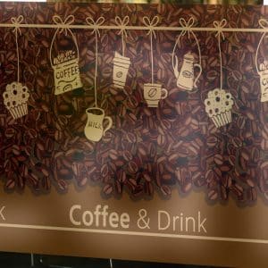 สติ๊กเกอร์ฝ้าลายกาแฟ BSC-469 คอฟฟี่บีน กว้าง 90 X สูง 90 ซม