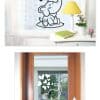 SGWST-28B Wall Sticker สติ๊กเกอร์ไดคัท ลายช้างพ่นหัวใจ / ขนาดเเผ่น 31.5cm x 39.5cm