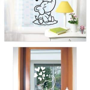 SGWST-28B Wall Sticker สติ๊กเกอร์ไดคัท ลายช้างพ่นหัวใจ / ขนาดเเผ่น 31.5cm x 39.5cm
