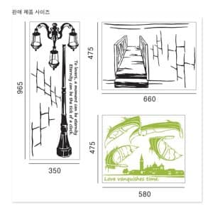 TGWST-12 BIG Wall Graphic Sticker ลายริมท่าน้ำ ขนาด กว้าง 1.45 เมตร x สูง 1.40 เมตร
