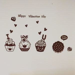 สติกเกอร์ Happy Valentine Day บอกรักด้วยก้อนเค้กน่ารัก รุ่น GDT-971
