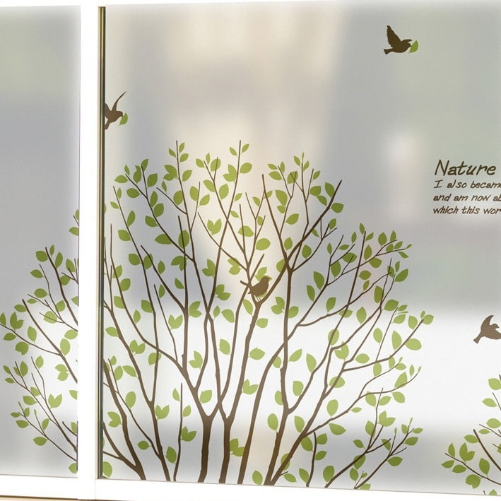 สติ๊กเกอร์ฝ้าใบไม้ยอดไม้ รุ่น BSC-193 In the forest กว้าง 180 X สูง 120 ซม - Image 8